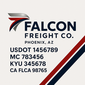 Truck Door Decal Sticker Signs With USDOT, MC, KYU, CA & Others | US DOT Compliant Truck Door Signs For Semi-Trucks, Work Trucks, Hot Shots (Set of 2)