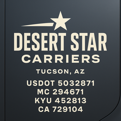 Truck Door Decal Sticker Signs With USDOT, MC, KYU, CA & Others | US DOT Compliant Truck Door Signs For Semi-Trucks, Work Trucks, Hot Shots (Set of 2)