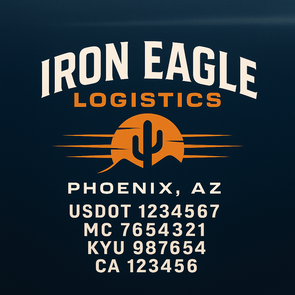 Truck Door Decal Sticker Signs With USDOT, MC, KYU, CA & Others | US DOT Compliant Truck Door Signs For Semi-Trucks, Work Trucks, Hot Shots (Set of 2)
