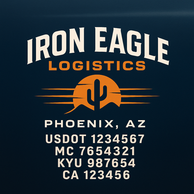 Truck Door Decal Sticker Signs With USDOT, MC, KYU, CA & Others | US DOT Compliant Truck Door Signs For Semi-Trucks, Work Trucks, Hot Shots (Set of 2)