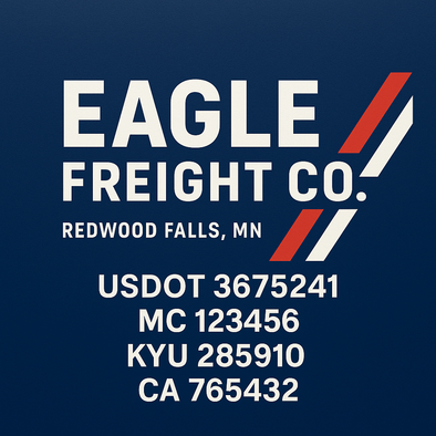 Truck Door Decal Sticker Signs With USDOT, MC, KYU, CA & Others | US DOT Compliant Truck Door Signs For Semi-Trucks, Work Trucks, Hot Shots (Set of 2)