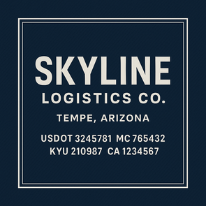 Truck Door Decal Sticker Signs With USDOT, MC, KYU, CA & Others | US DOT Compliant Truck Door Signs For Semi-Trucks, Work Trucks, Hot Shots (Set of 2)