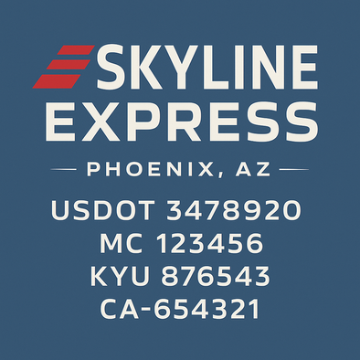 Truck Door Decal Sticker Signs With USDOT, MC, KYU, CA & Others | US DOT Compliant Truck Door Signs For Semi-Trucks, Work Trucks, Hot Shots (Set of 2)