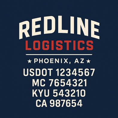 Truck Door Decal Sticker Signs With USDOT, MC, KYU, CA & Others | US DOT Compliant Truck Door Signs For Semi-Trucks, Work Trucks, Hot Shots (Set of 2)