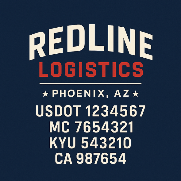 Truck Door Decal Sticker Signs With USDOT, MC, KYU, CA & Others | US DOT Compliant Truck Door Signs For Semi-Trucks, Work Trucks, Hot Shots (Set of 2)