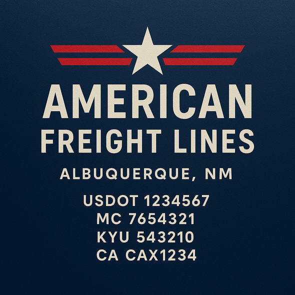 Truck Door Decal Sticker Signs With USDOT, MC, KYU, CA & Others | US DOT Compliant Truck Door Signs For Semi-Trucks, Work Trucks, Hot Shots (Set of 2)