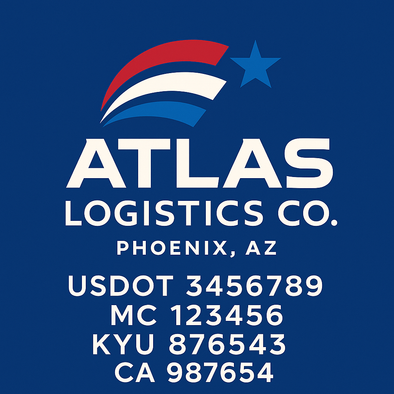 Truck Door Decal Sticker Signs With USDOT, MC, KYU, CA & Others | US DOT Compliant Truck Door Signs For Semi-Trucks, Work Trucks, Hot Shots (Set of 2)