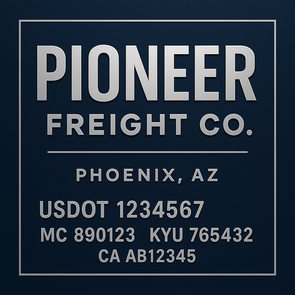Truck Door Decal Sticker Signs With USDOT, MC, KYU, CA & Others | US DOT Compliant Truck Door Signs For Semi-Trucks, Work Trucks, Hot Shots (Set of 2)