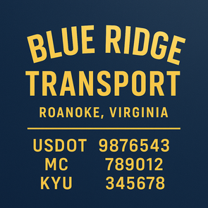Truck Door Decal Sticker Signs With USDOT, MC, KYU, CA & Others | US DOT Compliant Truck Door Signs For Semi-Trucks, Work Trucks, Hot Shots (Set of 2)
