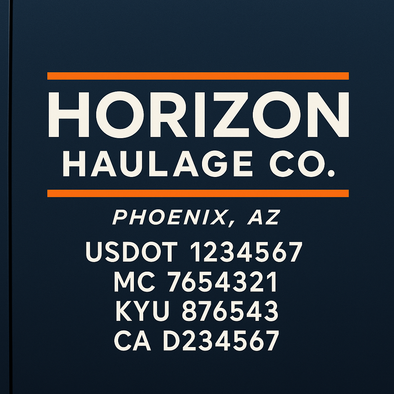 Truck Door Decal Sticker Signs With USDOT, MC, KYU, CA & Others | US DOT Compliant Truck Door Signs For Semi-Trucks, Work Trucks, Hot Shots (Set of 2)