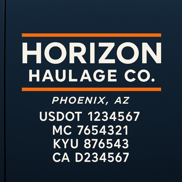 Truck Door Decal Sticker Signs With USDOT, MC, KYU, CA & Others | US DOT Compliant Truck Door Signs For Semi-Trucks, Work Trucks, Hot Shots (Set of 2)