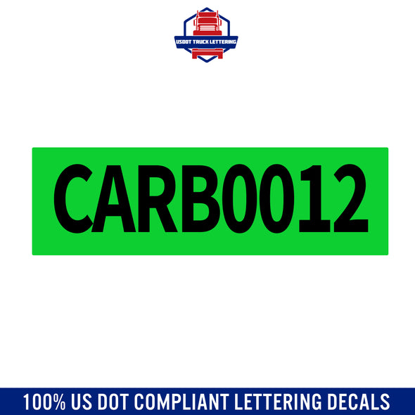 CARB UVI Label Decal Sticker Lettering (Set of 2)