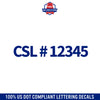 CSL California State License Number Decal Lettering (Set of 2)