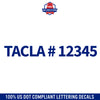 TACLA Number Decal Lettering (Set of 2)