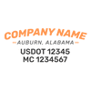 truck door decal with USDOT, MC