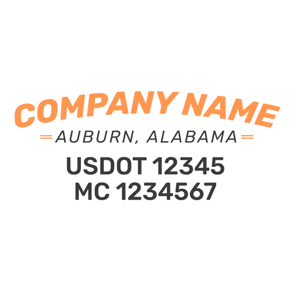 truck door decal with USDOT, MC