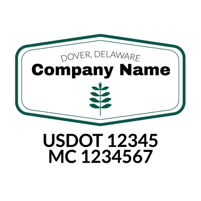 truck door decal with USDOT, MC