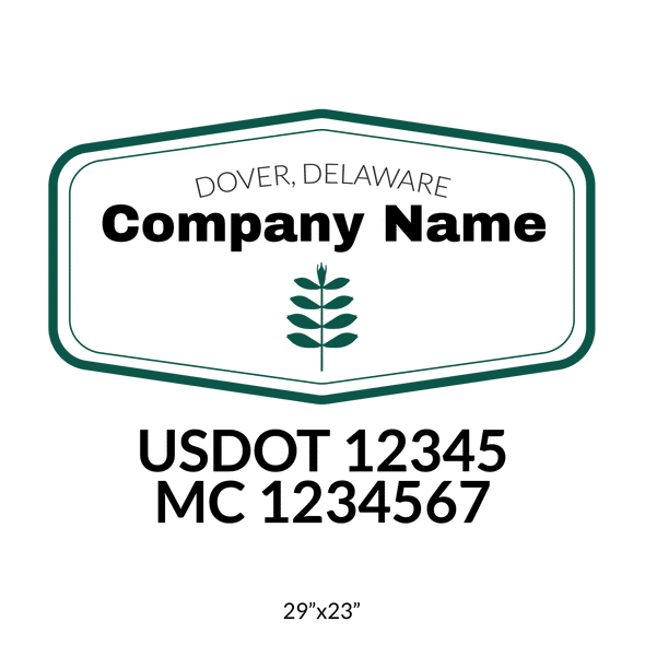 truck door decal with USDOT, MC