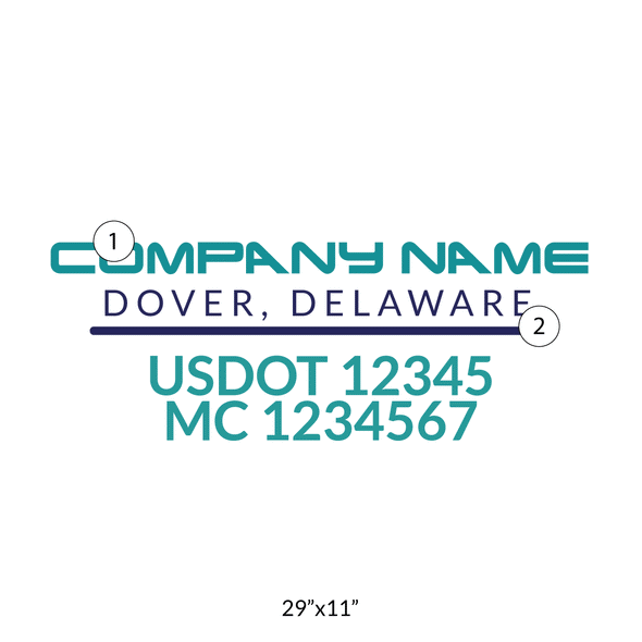 truck door decal with USDOT, MC