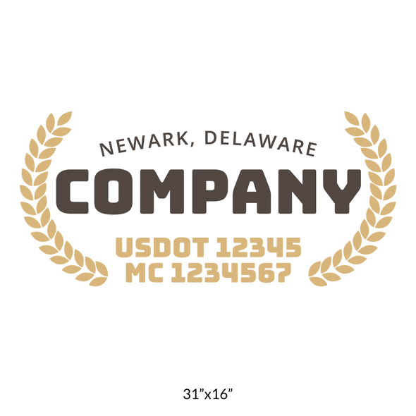 truck door decal with USDOT, MC