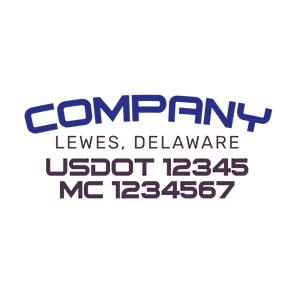 truck door decal with USDOT, MC