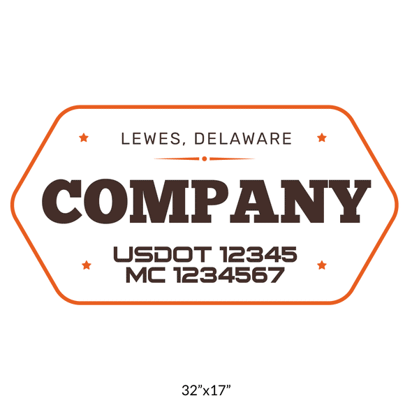 truck door decal with USDOT, MC