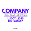 truck door decal with USDOT, MC