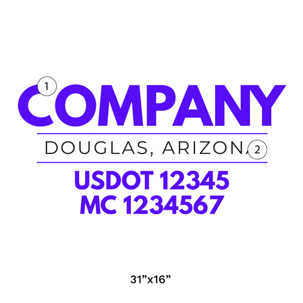 truck door decal with USDOT, MC