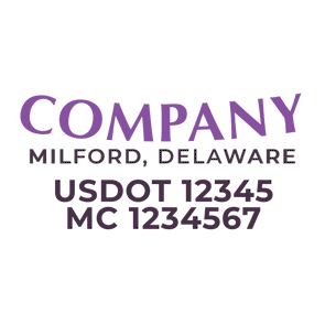 truck door decal with USDOT, MC