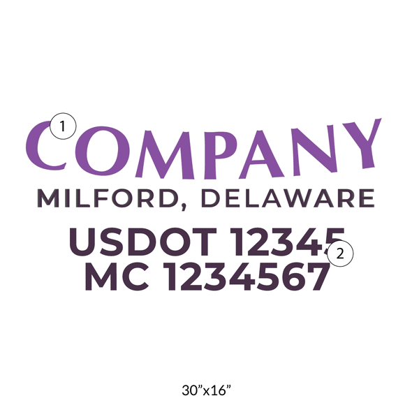 truck door decal with USDOT, MC