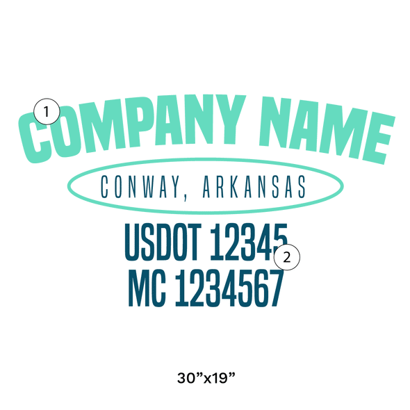 truck door decal with USDOT, MC