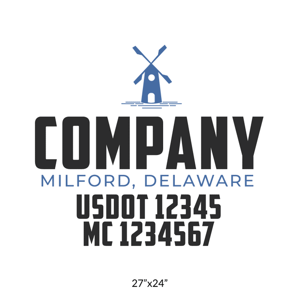 truck door decal with USDOT, MC