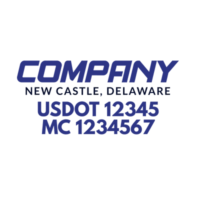 truck door decal with USDOT, MC