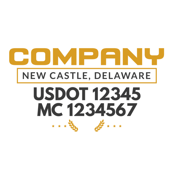 truck door decal with USDOT, MC