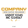 truck door decal with USDOT, MC