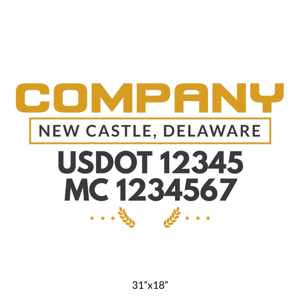truck door decal with USDOT, MC