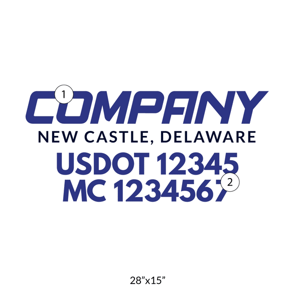 truck door decal with USDOT, MC