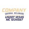 truck door decal with USDOT, MC