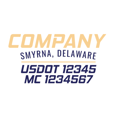 truck door decal with USDOT, MC