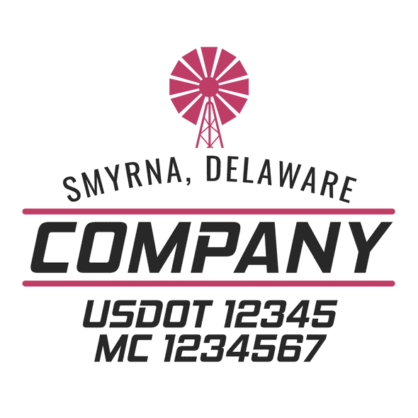 truck door decal with USDOT, MC