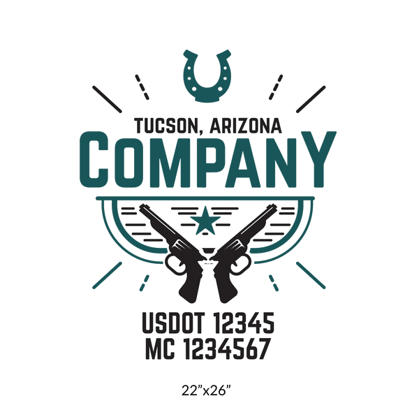 truck door decal with USDOT, MC