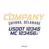 truck door decal with USDOT, MC