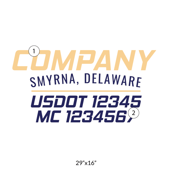 truck door decal with USDOT, MC