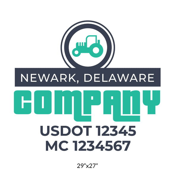 truck door decal with USDOT, MC