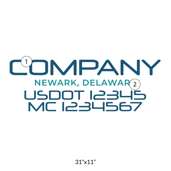 truck door decal with USDOT, MC