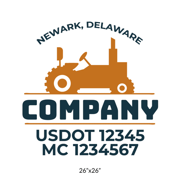 truck door decal with USDOT, MC