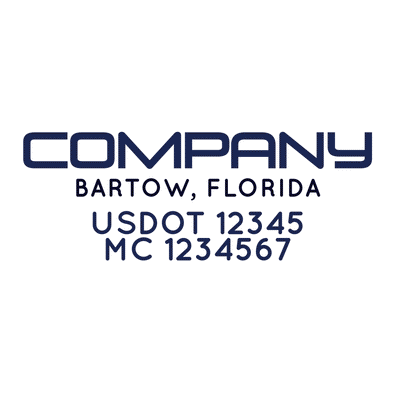 truck door decal with USDOT, MC
