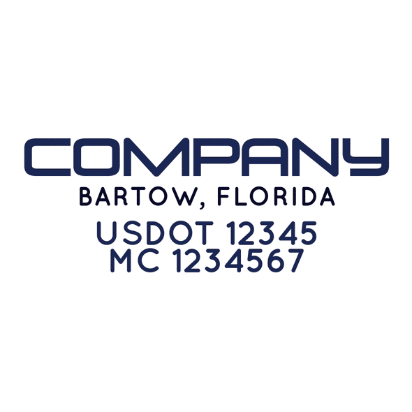truck door decal with USDOT, MC