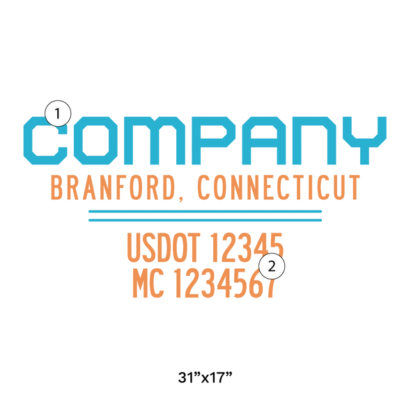 truck door decal with USDOT, MC