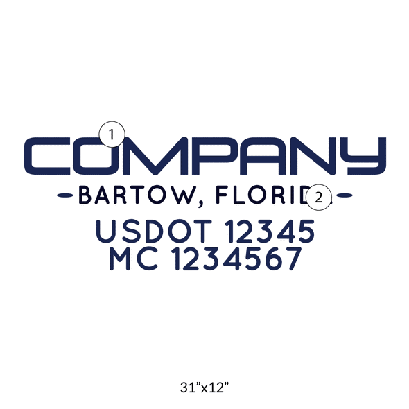 truck door decal with USDOT, MC